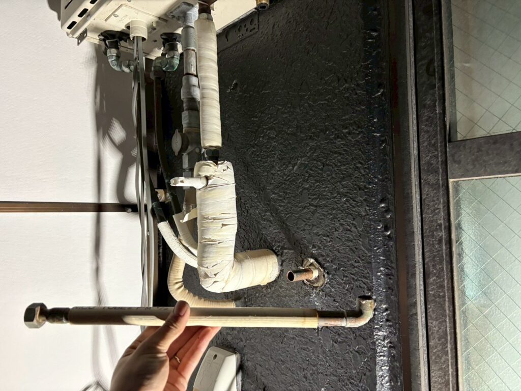 既設ホース取り外し