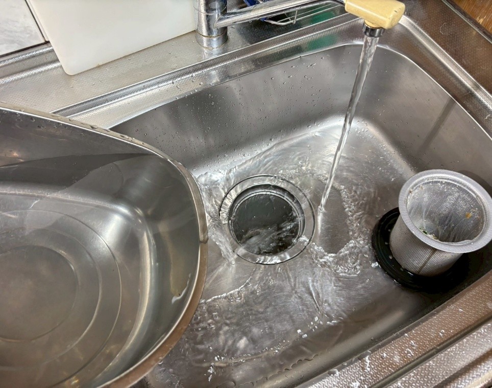 排水テスト中