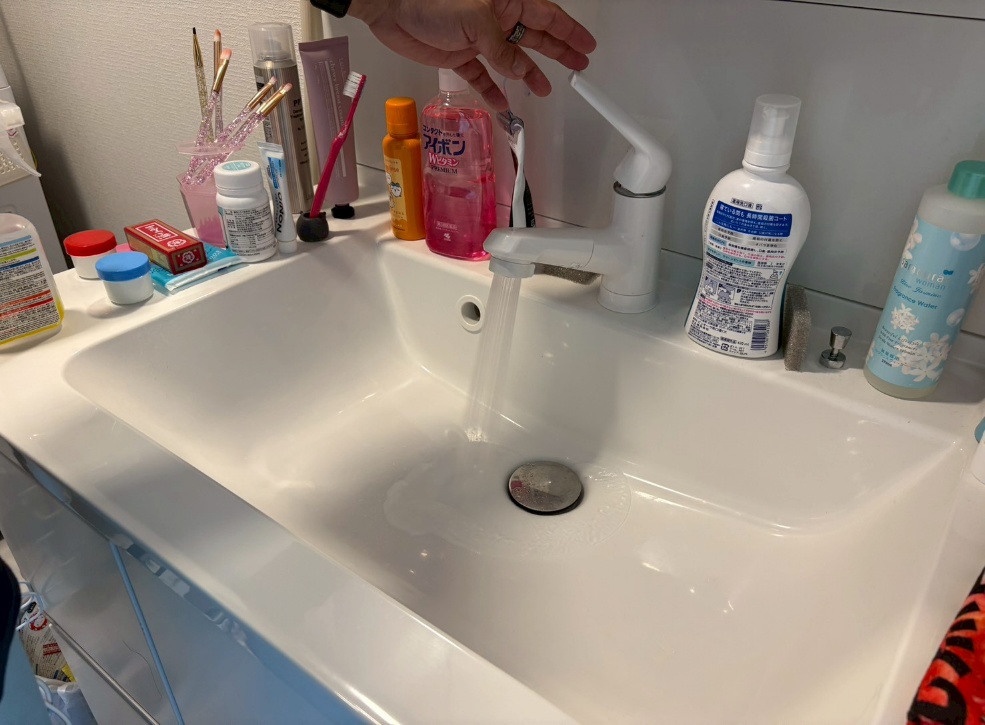 給水確認の様子