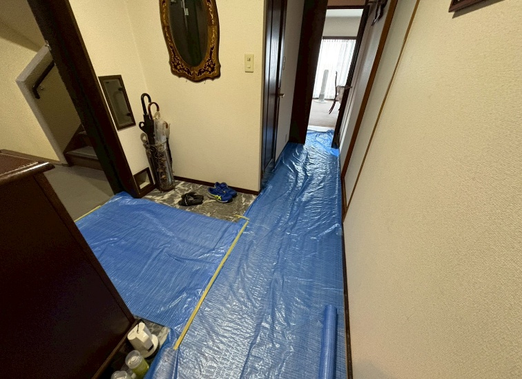 玄関・廊下の養生